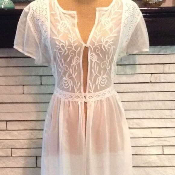 Chelsea & Violet Boho Ivory Lace Embroidered Duster – Size Small - *NWOT* - Picture 2 of 9